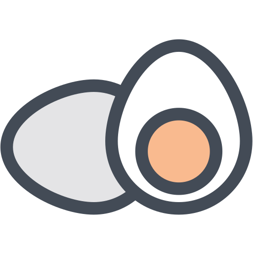 Boiled egg, egg yolk, eggs, hard boiled egg, yolk icon